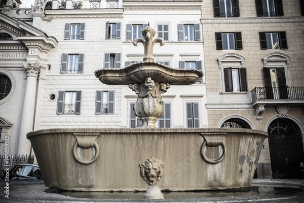 Fototapeta Fontana di Piazza Farnese in Rome, Italy
