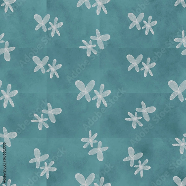 Obraz seamless pattern with hand-drawn watercolor flowers on textured watercolor background