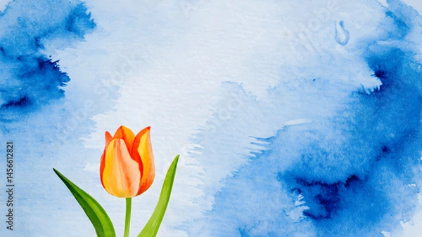 Fototapeta A seamless pattern displays beautiful tulips, colorful spring flowers, on a natural green background, showcasing floral beauty	