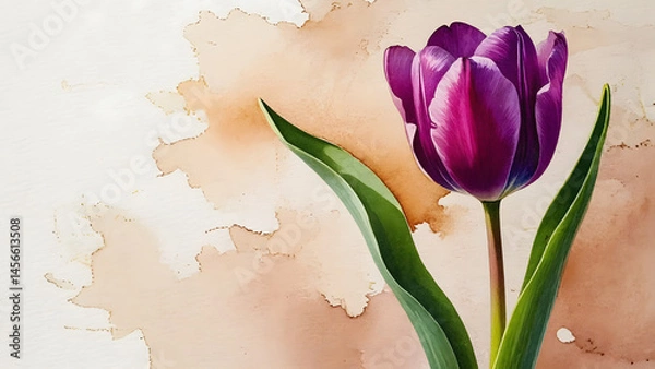 Fototapeta A seamless pattern displays beautiful tulips, colorful spring flowers, on a natural green background, showcasing floral beauty	