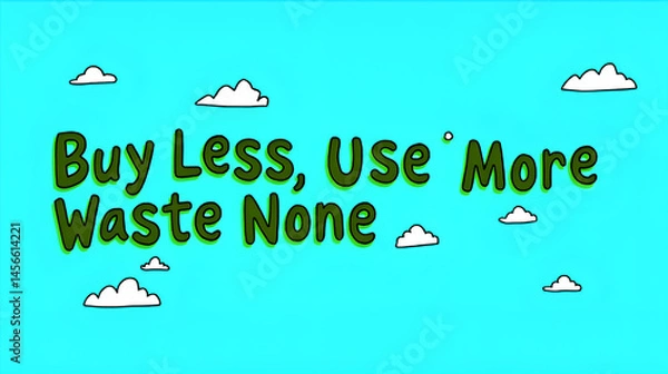 Fototapeta Recycling image, buy less, use more, waste none