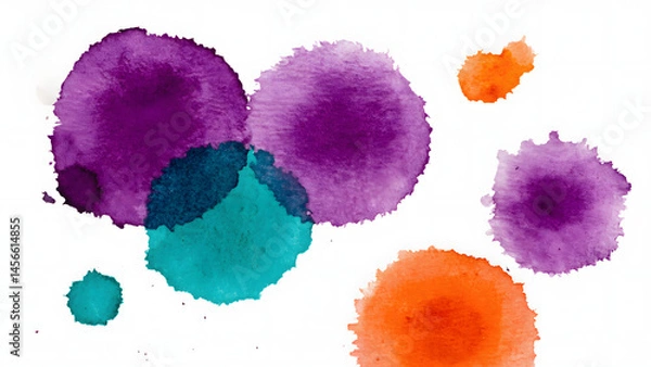 Fototapeta Abstract colorful watercolor design features hand-painted textures with artistic brush strokes and vibrant ink splashes