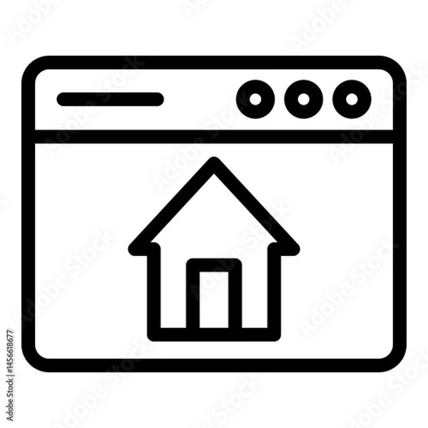 Fototapeta Home Page Vector Line Icon Design