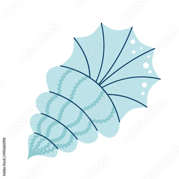 Fototapeta Seashell. Nautical and ocean theme. Flat vector illustration
