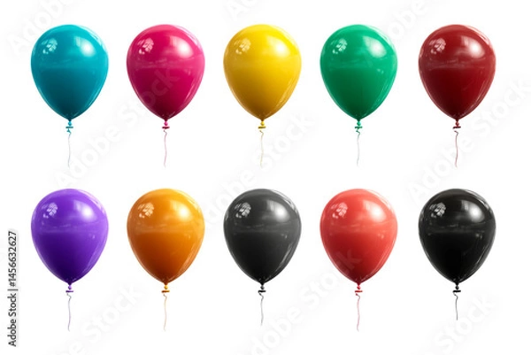 Obraz Colorful balloons in various shades on a transparent background