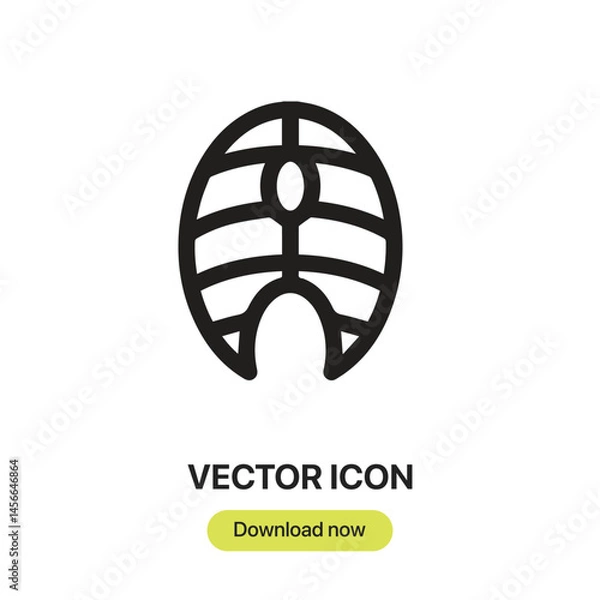 Fototapeta Fish icon vector. Linear-style sign for mobile concept and web design. Fish symbol illustration. Pixel vector graphics - Vector.	