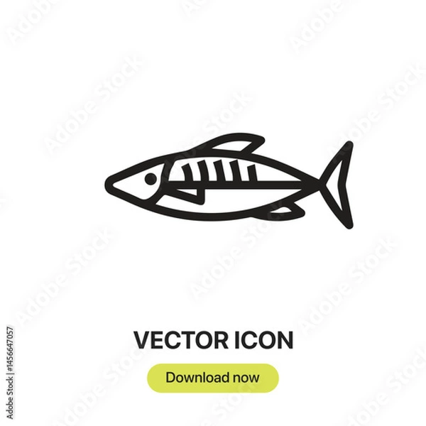 Fototapeta Mackerel icon vector. Linear-style sign for mobile concept and web design. Mackerel symbol illustration. Pixel vector graphics - Vector.	