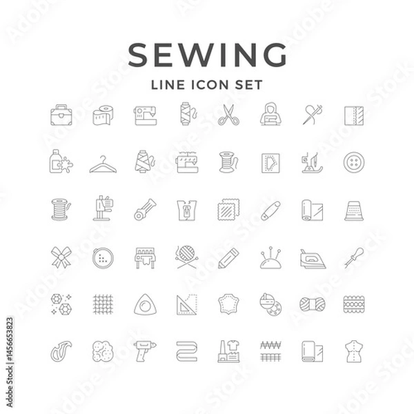 Obraz Set line icons of sewing