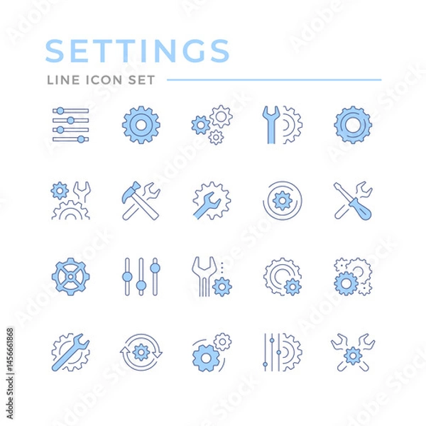 Obraz Set color line icons of settings