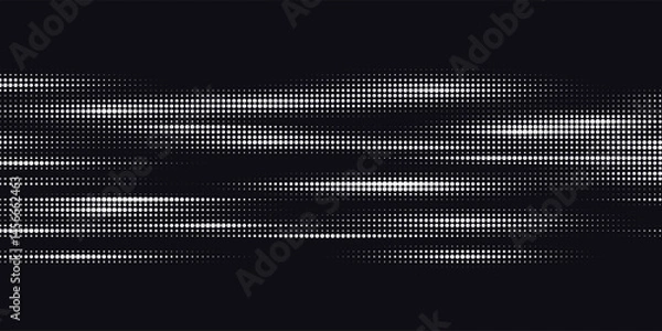 Fototapeta Black and white halftone background. Abstract illustration of round particles. The dots form shapeless images.