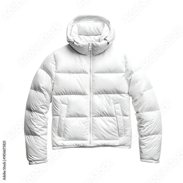 Fototapeta Blank white down jacket mockup style
