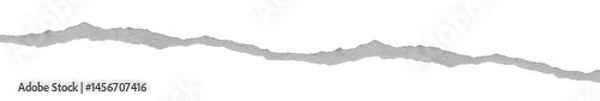 Fototapeta ripped torn paper edges isolated with clipping path on black background