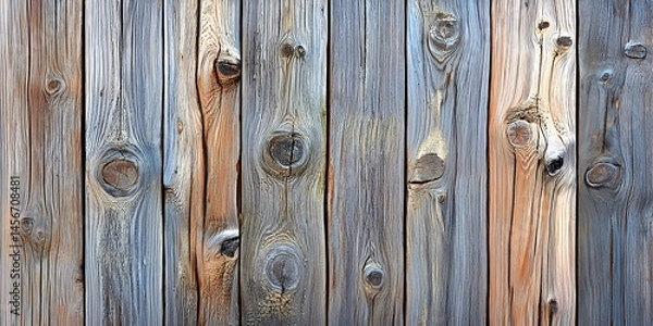 Fototapeta Rustic Wooden Fence Texture Weathered Wood Background Image