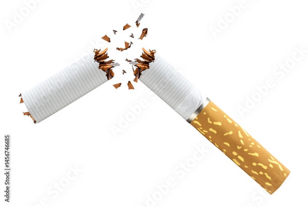 Fototapeta cigarette broken isolated on transparent background