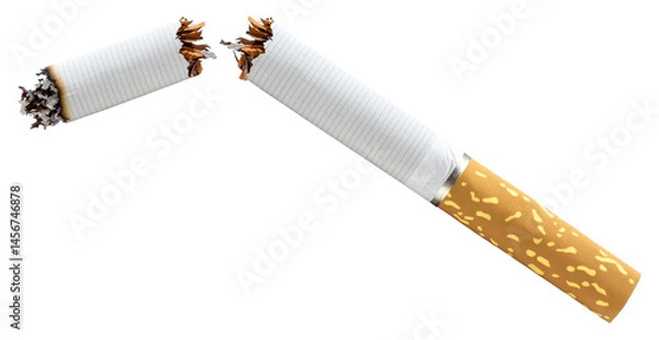 Fototapeta cigarette broken isolated on transparent background