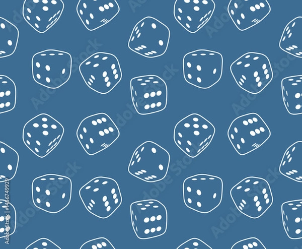 Obraz seamless pattern with dice on White Background. Vector
