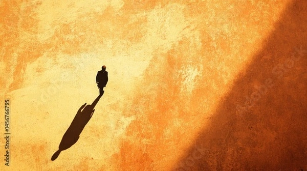 Obraz Solitary Figure Walking Towards the Light