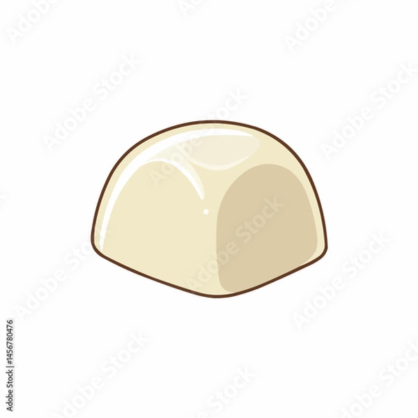Obraz Portion of a banana with a beige interior and brown exterior. Cartoon style illustration