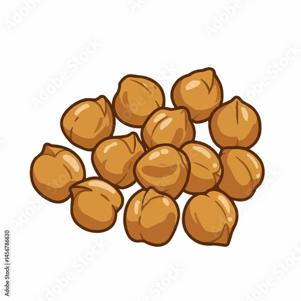Obraz Cartoon style of many delicious looking, round chick peas. Stacked nicely!
