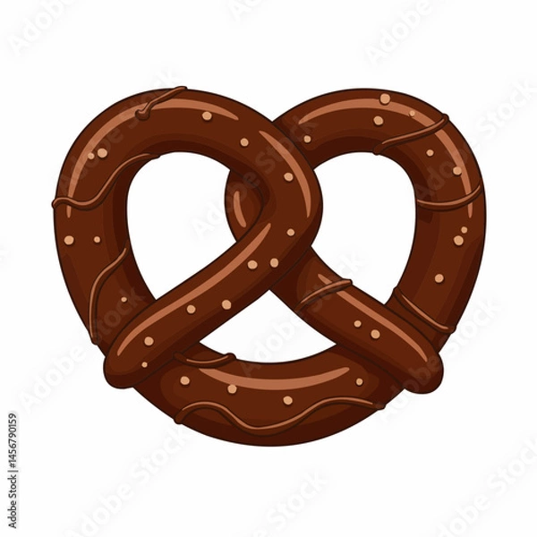 Obraz Sweet chocolate pretzel snack with a sprinkling of delicious sugary drops