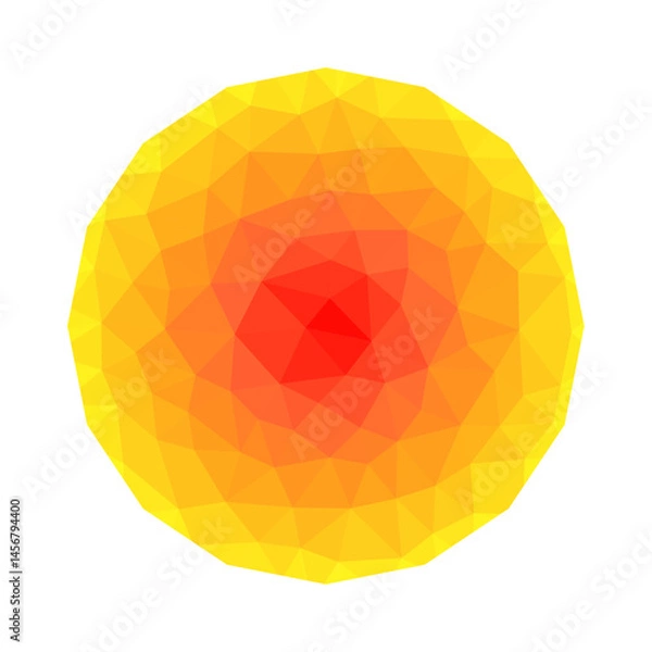 Fototapeta Geometric Sun Low Poly Polygonal Vector Illustration
