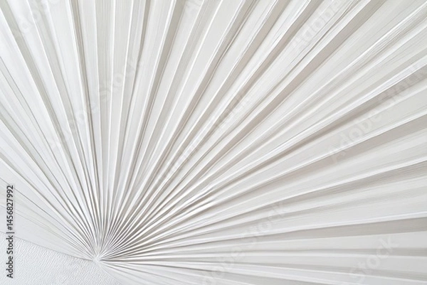Fototapeta Pleated white fabric creates a radiating design.