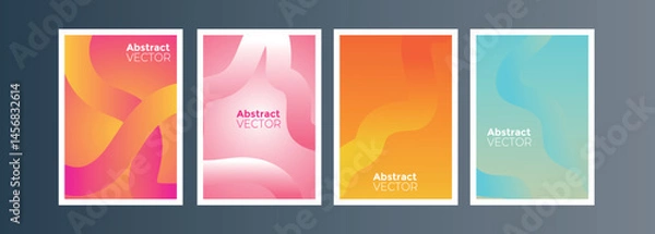 Fototapeta Vibrant Gradient Abstract Poster Collection – Fluid Art Vector Backgrounds for Digital and Print Use