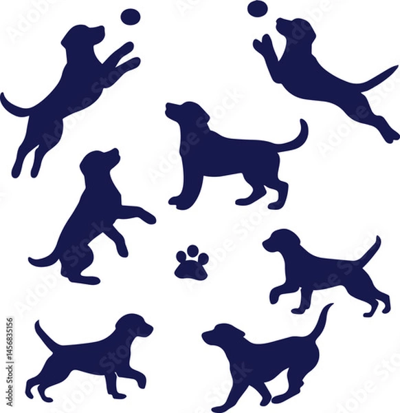 Obraz dog silhouette vector illustration element