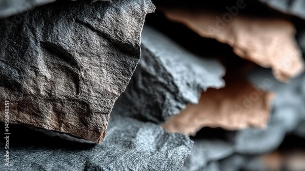 Fototapeta close up grey crushed paper texture surface.stock image