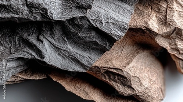 Fototapeta close up grey crushed paper texture surface.stock photo