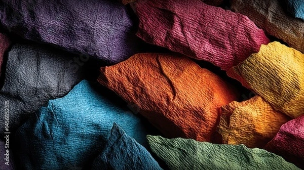 Fototapeta colored crumpled crushed paper horizontal backgrounds surface,photo stock