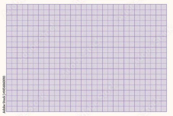 Fototapeta Millimeter graph paper grid. Abstract squared background. Geometric pattern for school, technical engineering line scale measurement. Lined blank for education isolated on transparent background.