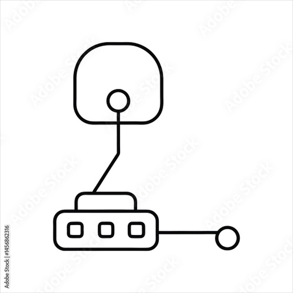 Obraz Vector Network Remote Access Icon in Line Art Style