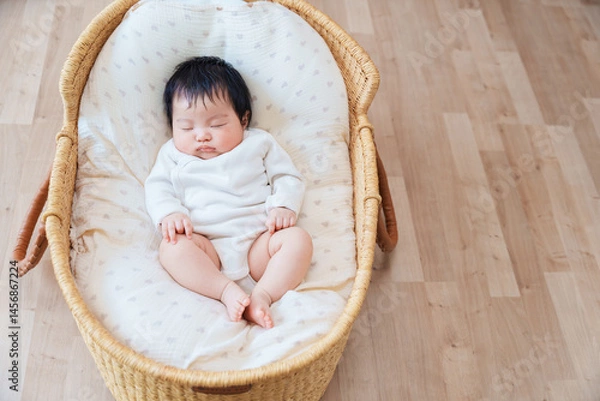 Obraz クーファンで眠る赤ちゃん