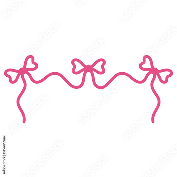 Obraz pink ribbon bow border