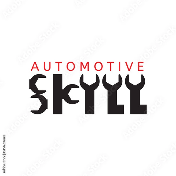Fototapeta Automotive machinary skill logo design vector