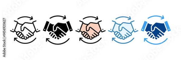 Fototapeta Agreement  Icon Set Multiple Style Collection