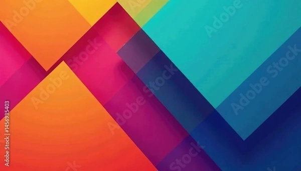 Fototapeta Geometric abstract shapes, vibrant color blocks , colorful, repeat, blocks