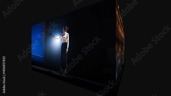 Fototapeta 3D Carousel with 4 Media Loop