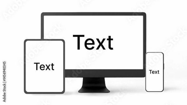 Fototapeta Device Trio Mockup with Text