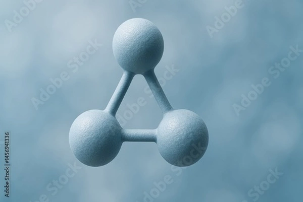 Obraz molecule bonding micro concept. Molecular structure in blue against a soft background.
