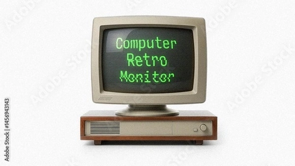 Fototapeta Retro Monitor with Text
