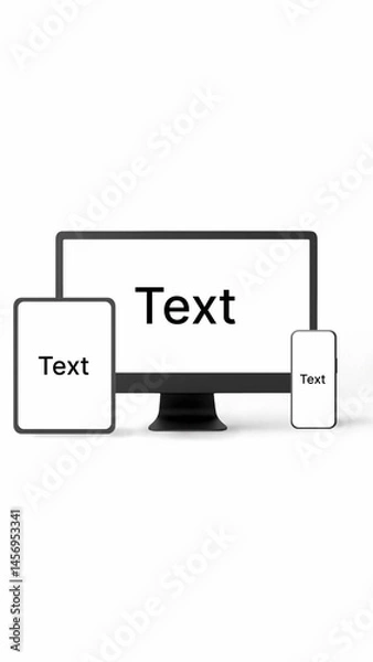 Fototapeta Vertical Device Trio Mockup with Text