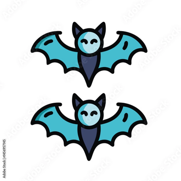 Fototapeta Set of funny cartoon bat