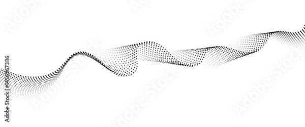 Obraz Flowing Dot Wave halftone gradient pattern on transparent background	
