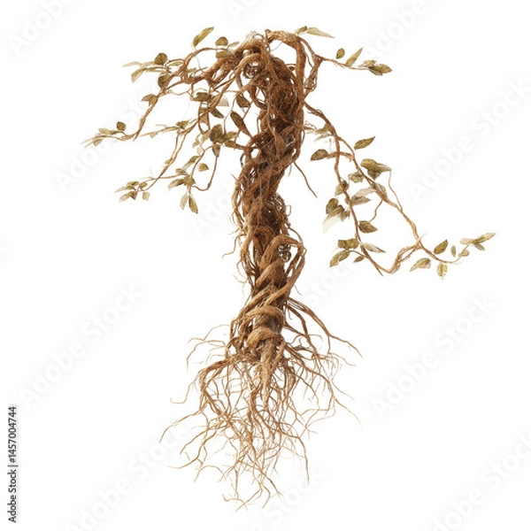 Fototapeta Intricate Root System and Aerial Branches of a Plant