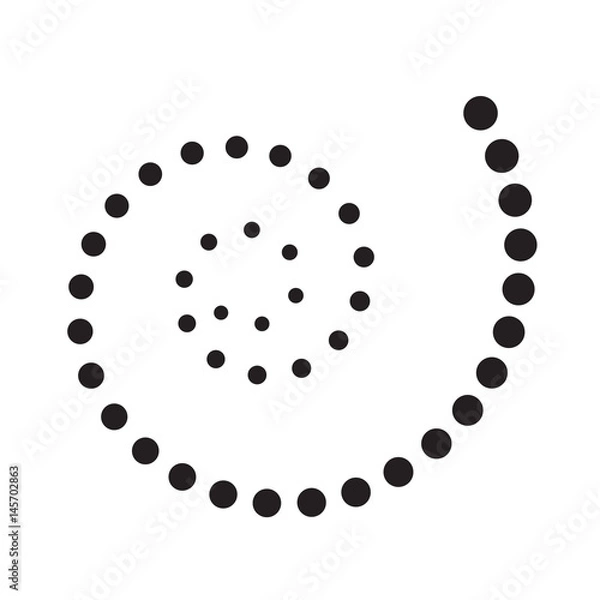 Obraz Dotted Spiral Icon Symbol Design. Vector illustration isolated on white background