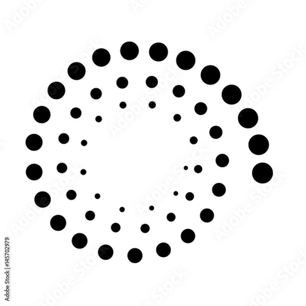 Obraz Dotted Spiral Icon Symbol Design. Vector illustration isolated on white background