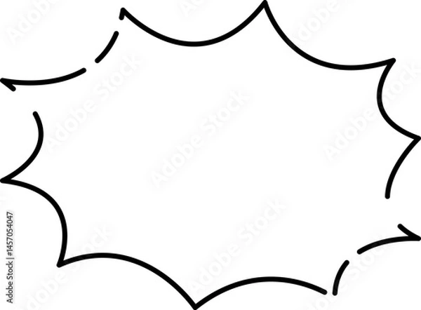 Obraz 爆発の形のシンプル白黒ふきだし