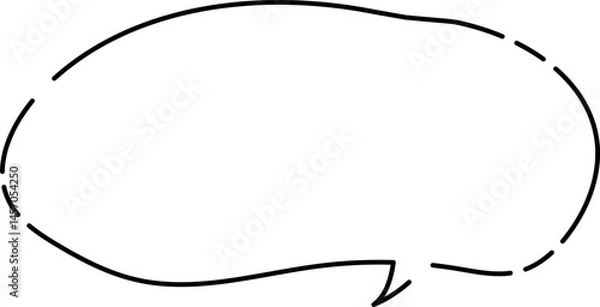 Obraz ふわっとしゃべるシンプルふきだし(しっぽ左)